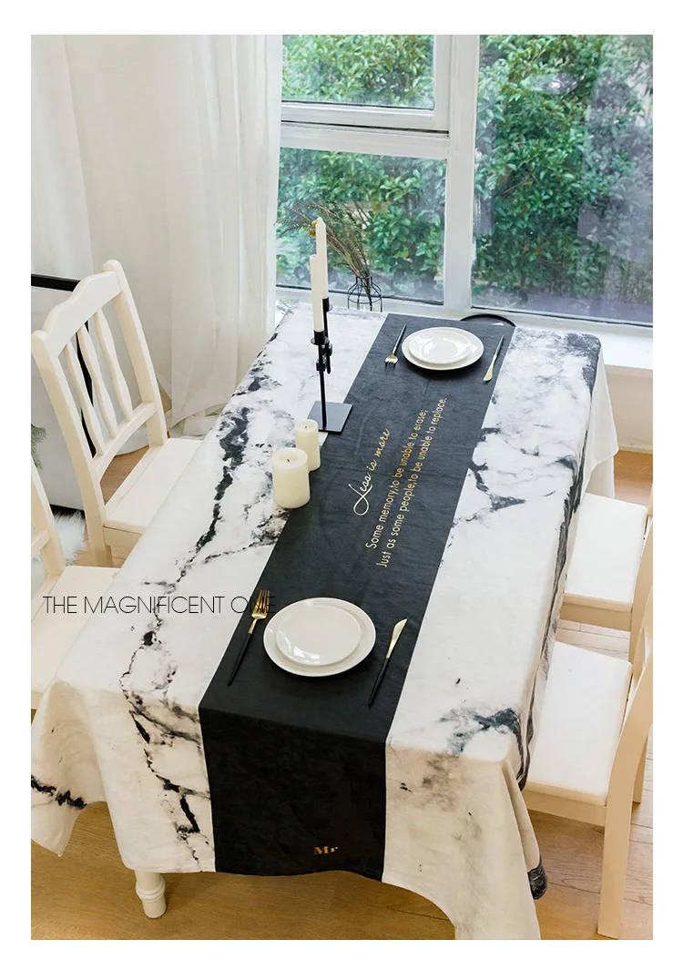 High end chenille solid color stitching waterproof anti scalding ins rectangular tablecloth