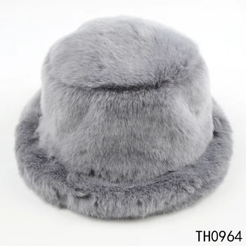 grey faux fur hat