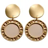 Women's New Roman Numeral Earrings Fashion Sequins Cutout Earrings Disc Stud Earrings