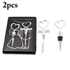 Heart Shape Combination Wine Couple Bottle Opener Corkscrew And Wedding Souvenirs