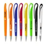 Rainbow Swan Plastic Ballpoint Pen Solid Color Body Swan Clip with Twist Action Logo Printed Ballpoint Pen