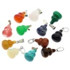 Fashionable semi-precious stone gourd-shaped 12 mixed color box packed natural crystal agate stone pendant set