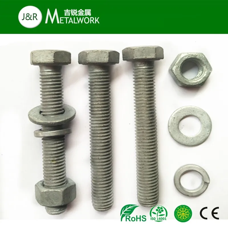 M14 M16 Grade 8.8 Hot Dip Galvanized Hex Bolt With Nut And Washer Buy