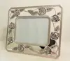 Pretty Rose Floral Leaf Vine Sliver/Pewter Metal 3.5 x 4.5 Picture Photo Frame