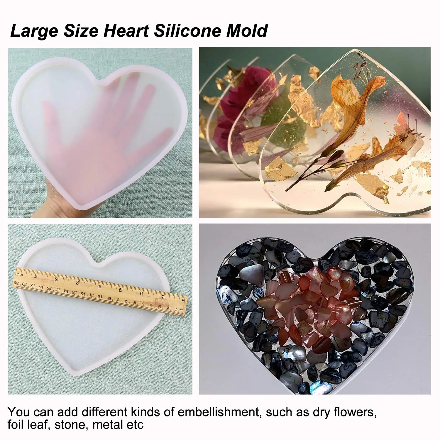 Heart FLAT Molds, 3 Sizes