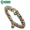 snake knot weaving bangle paracord bracelet with personalized retro copper prajna mask