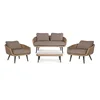 Outdoor All Weather Sofa Furniture Sets with Glass Top Table