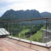 Balcony Glass Railing with Stainless Round Post