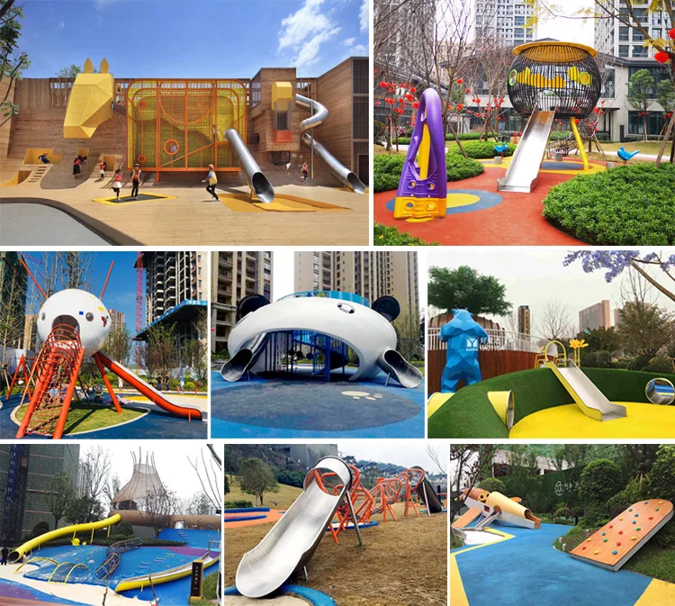 Large Stainless Steel Indoor Outdoor Playground Slide Equipment For