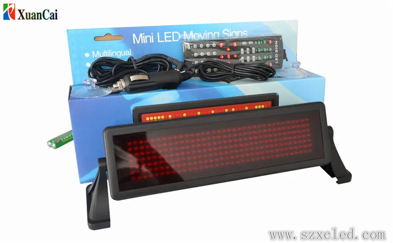 Hot sale 7x35 mini car led sign with and remote control or bluetooth