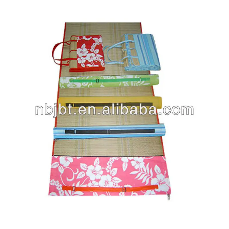 Roll Up Straw Beach Mat