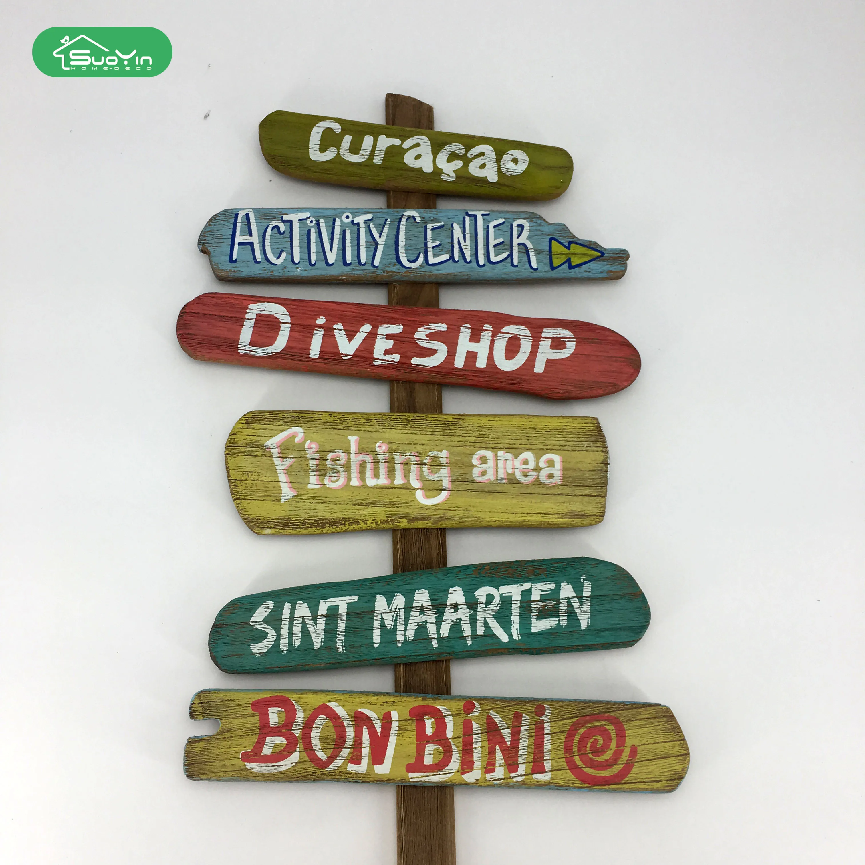 Wholesale Vintage Wall Hanging Wooden Decor Road Traffic