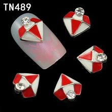 10pc Colorful Diamond Shape Rhinestones 3d Nail Art Decorations Alloy Nail Sticker Charms Jewelry for Nail