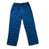 wholesale cotton woven yarn dyed flannel pants men/women elastic waistband sleep pajamas with drawstring