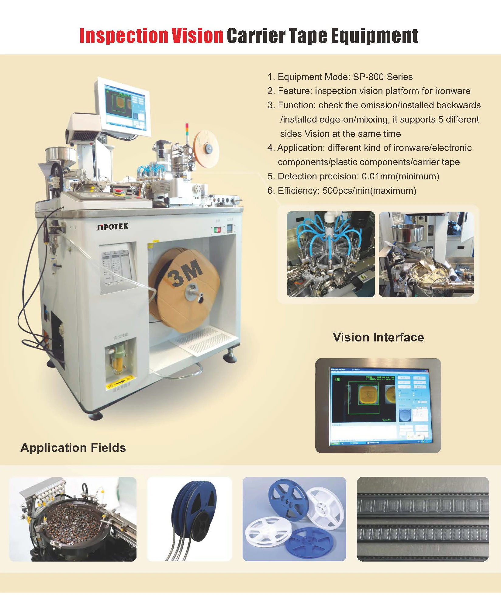 Professional Hardware Visual Inspection Machine For Detecting Missing Loading By Optical Sorting Equipment