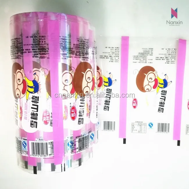 OEM design heat seal plastic automatic packing roll film for snack food