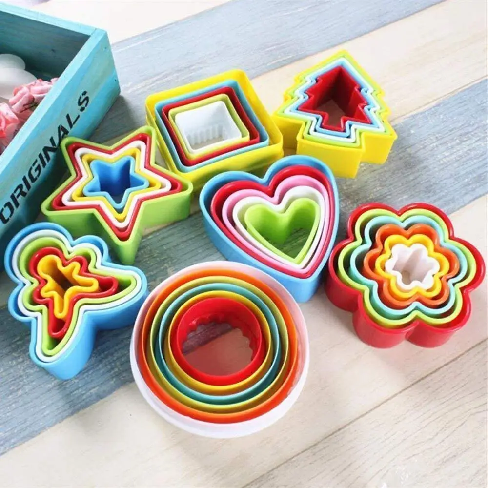 Gingerbread Man Shaped 5pcs Plastic Cookie Cutter Pp Coloured Cookie ...