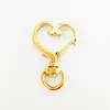 Heart shape metal keychain swivel snap c hook with key ring