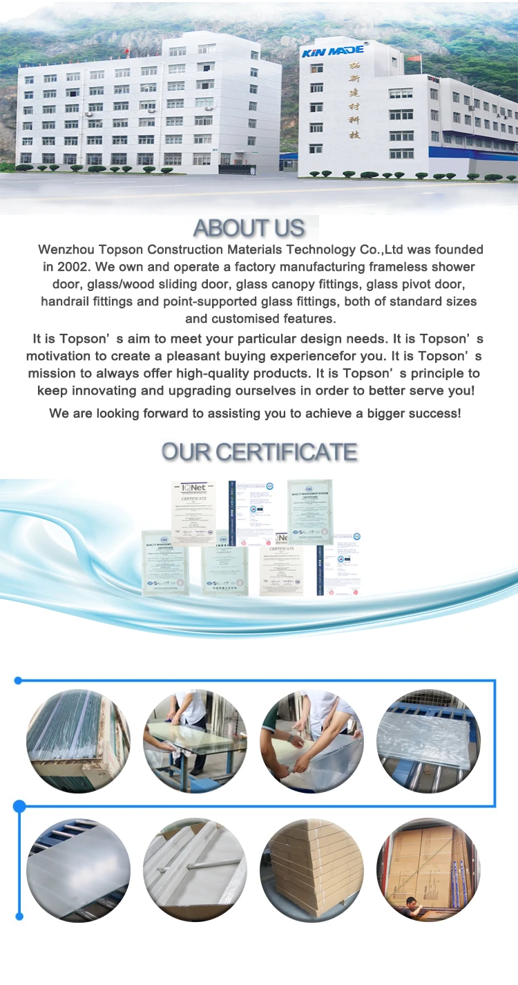 Kinmade Stainless Steel Frameless Glass Sliding Shower doors Bathroom Screen