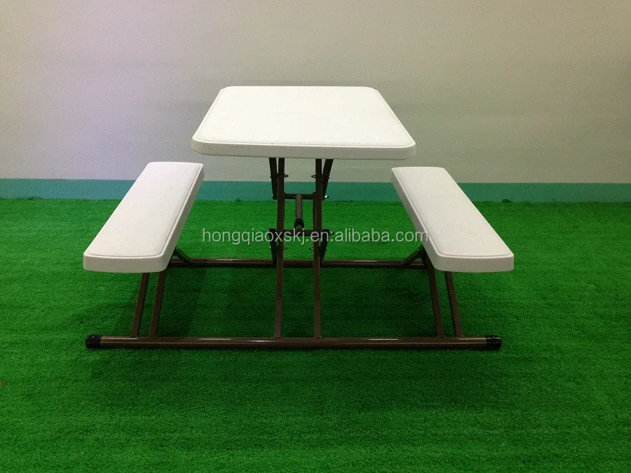 Children Picnic Fold Up Table With Chairs,Foldable Table And Bench Set For Kids Dinning,Study