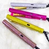 Amazon China Private Label Electric Brush Tourmaline Titanium Ceramic steamed brown professional flat iron hair straightener