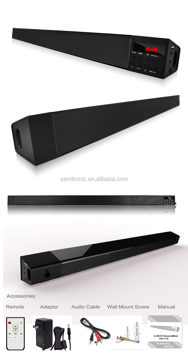 Sound Bar,Samtronic 32 Inch Sound Bar For Tv 40w 2.0 Channel Wireless