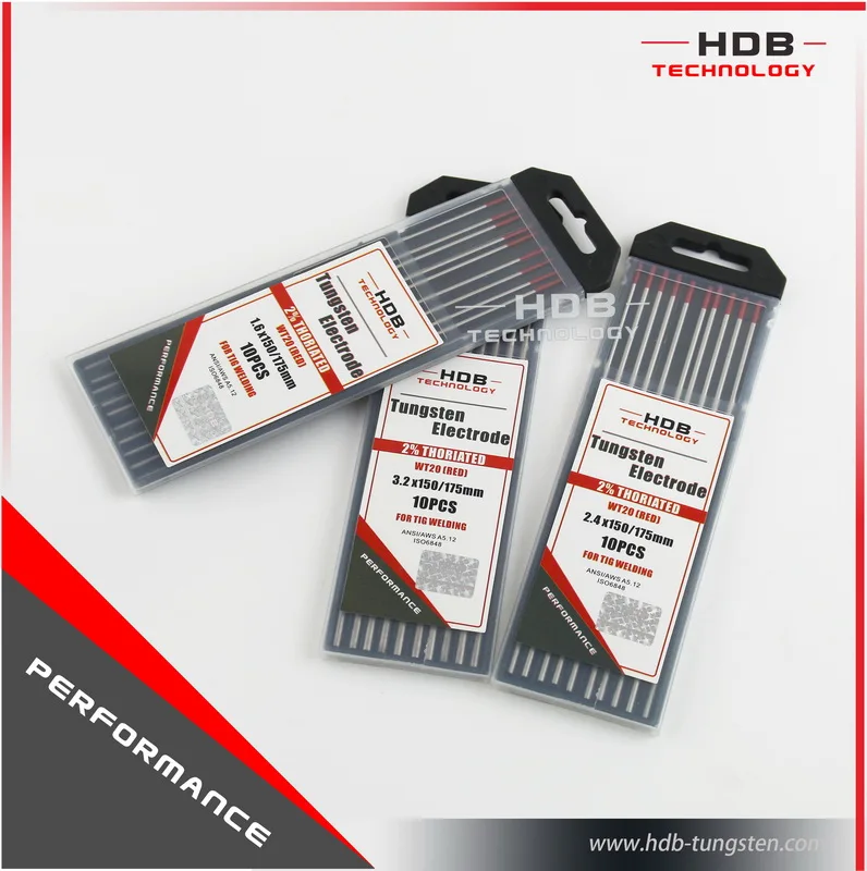1.6x175mm Thoriated Tungsten Electrode For Tig Welding Wt20 Weld Rod