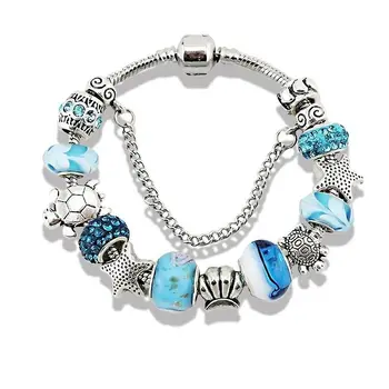 Trendy Handmade Sea Starfish Turtle Shell Aquamarine Gl Beads Turtle Shell Aquamarine Gl Beads