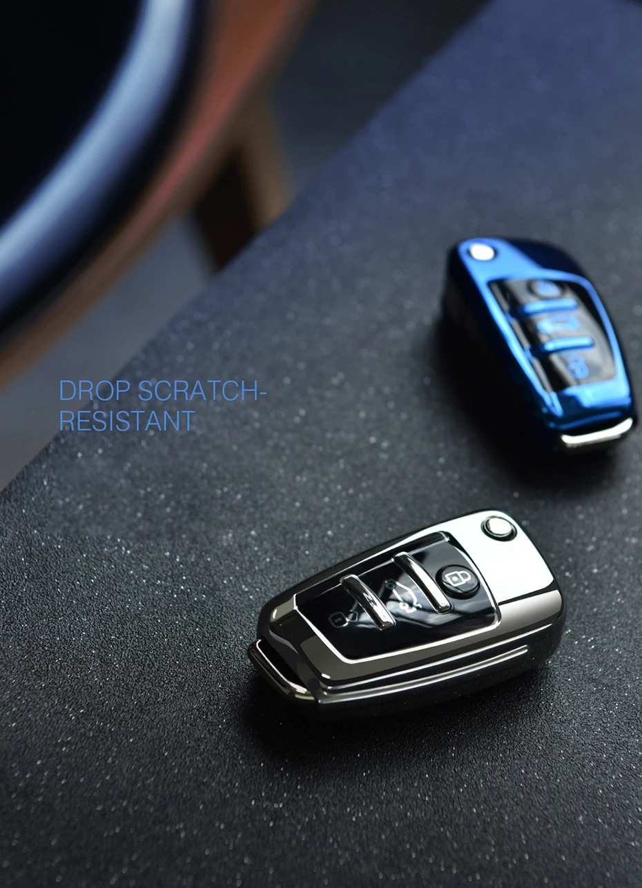 Electroplated Soft TPU Car Key Cover Case Shell For Audi Series