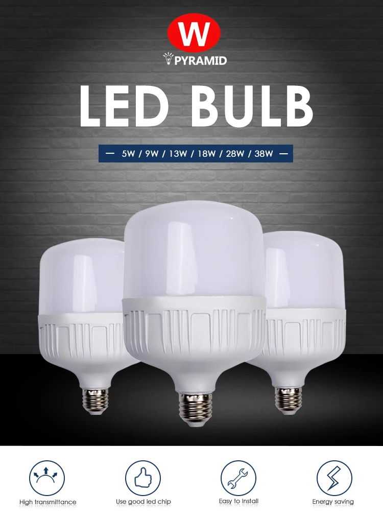 Led lights supplier 2835 higher light led indoor 5W 9W 13W 18W 28W 38W B22 E27 LED bulb light