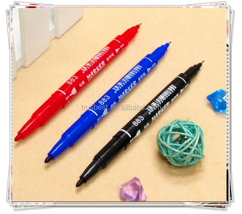 Double Heads Marker Pen For Laminated Paper Leather Marker Pen Buy