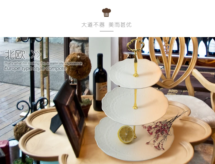 Tiered Round Wedding Cake Plate Serving Stand 2 Tier 3 Tier Ceramic