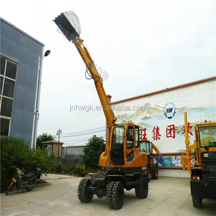 Small wheel compact excavator 2 ton hydraulic mini digger for sale