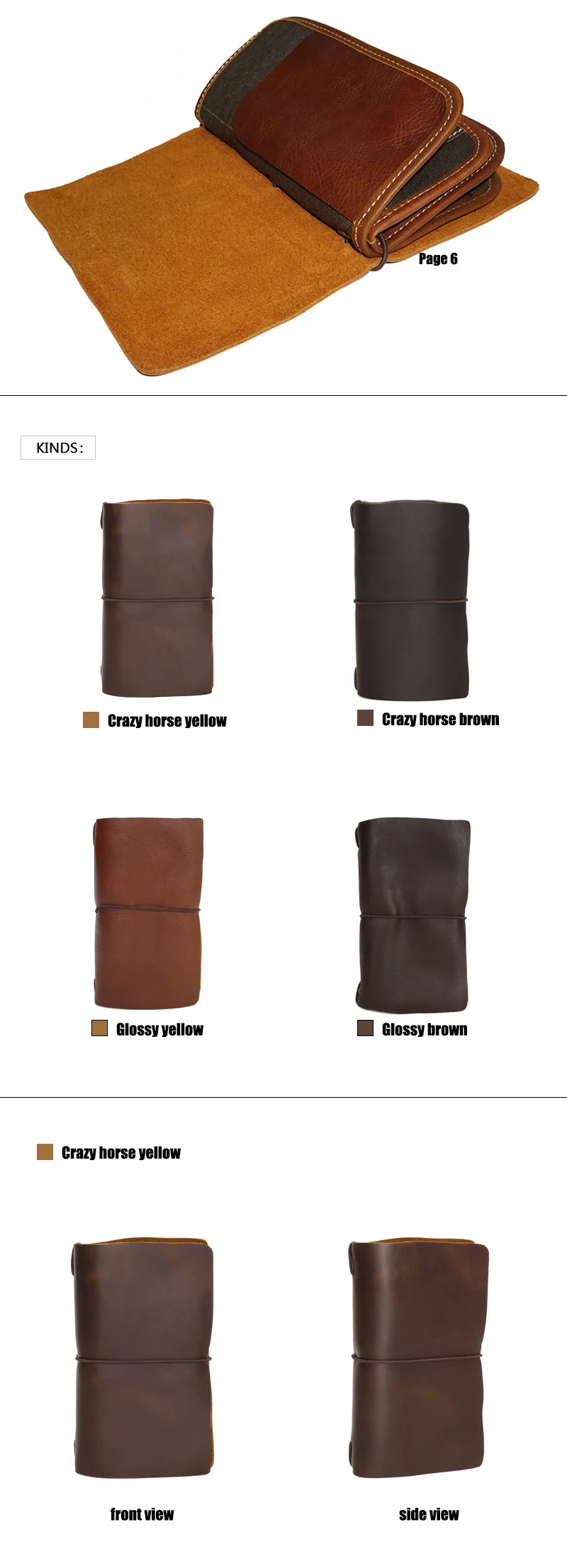 Yd1050 Multiple Men Bifold Card Holder Full Grain Genuine Leather