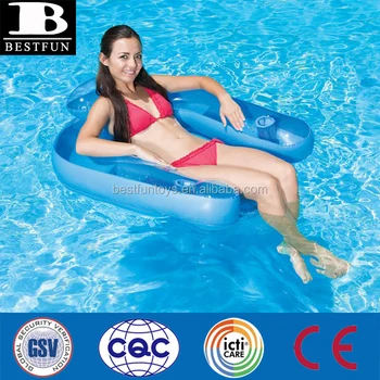 Heavy Duty Thickened Vinyl Inflatable Paradise Chair With 2 Drink