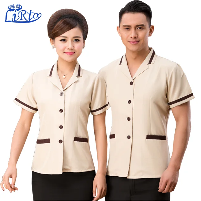 Custom Service Hotel Staff Tops Design Unisex Reception ...