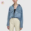 100% cotton Sequined Denim Shirt Long sleeves single button cuff loose women jacket shirts