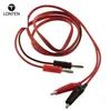 Lonten 4mm Injection Banana Plug To Shrouded Copper Electrical Clamp Alligator Clip Test Cable Leads 1M for Testing Probe