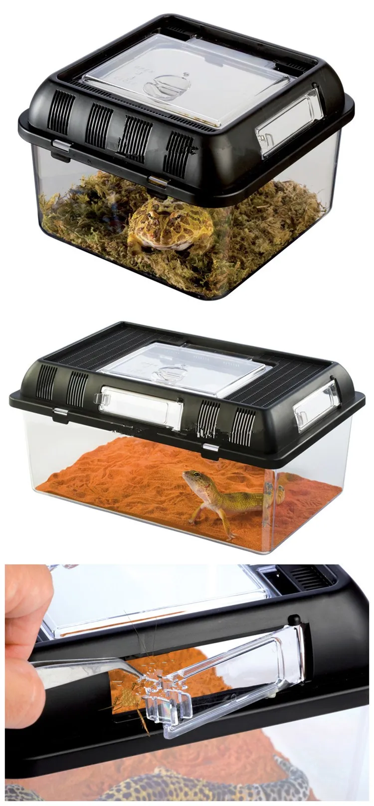 Portable Plastic Reptile Breeding Cage For Insect And Small Reptile