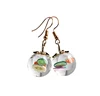 Creative cute fruit glass ball bohemian earrings jewelry fashion small fresh strawberry lemon time gemstone earrings for women