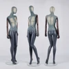 New design Denim fabric body and painted legs female dress dummy fiberglass Mannequins with antique walnut wooden arms