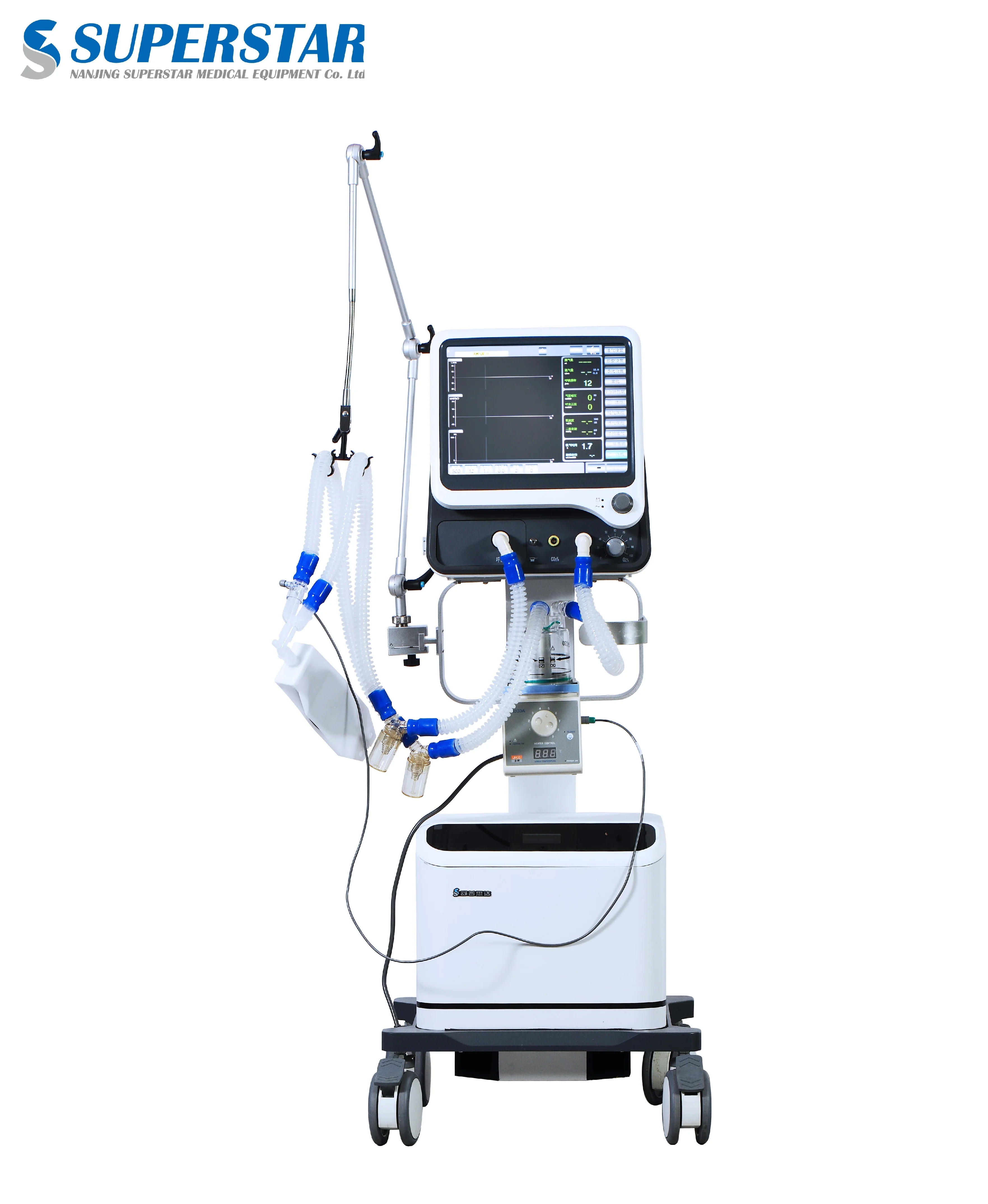 ICU mechanical air ventilator breathing respiratory machine for adult and children