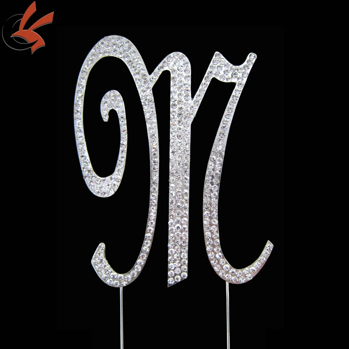 Crystal Letter M Rhinestone Wedding Cake Topper Buy