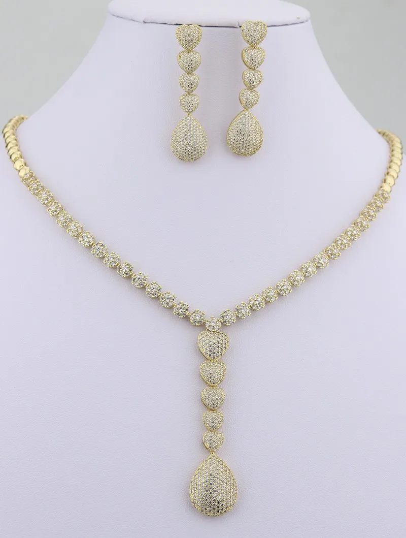 2019 Jewelry Sets Dubai Gold 18k Plated Necklace And Earring - Buy ...