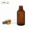ceco round for e liquid essential oil beard oil 1 oz frosted bottle gold cap 30 ml amber glass bottle dropper