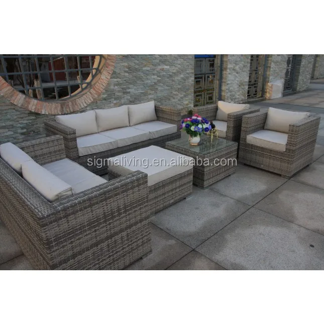 Sigma factory direct modern garden furniture outdoor resin sectional sofa set for sale