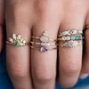 925 sterling silver factory promotion gemstone various geometric shape gemstone dainty ring