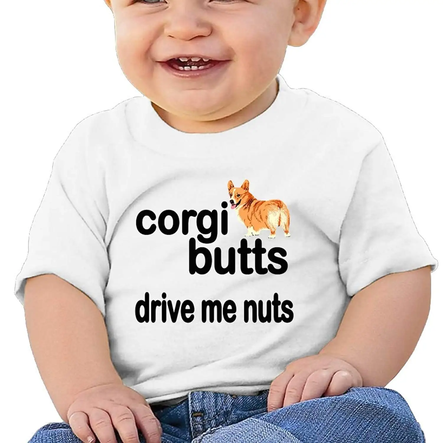 REBELN I Love Corgi Cotton Short Sleeve T Shirts For Baby Toddler Infant
