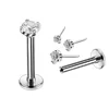 ASTM F136 Titanium Prong Set Cubic Zircon Threadless Labret Piercing