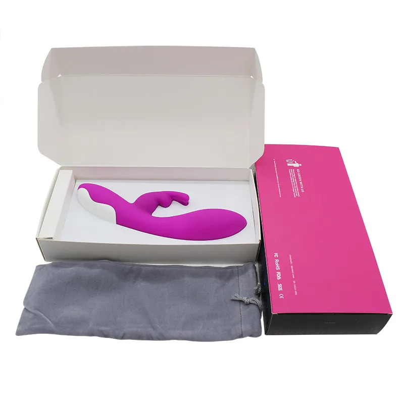 Silicone Rabbit Vibrator Rechargeable G Spot Powerful Dildo Vibrating 